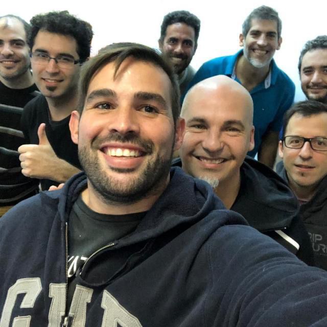 La primera selfie: el equipo detrás de Beelup en 2018, cuando comenzó el proyecto que revolucionó el deporte amateur