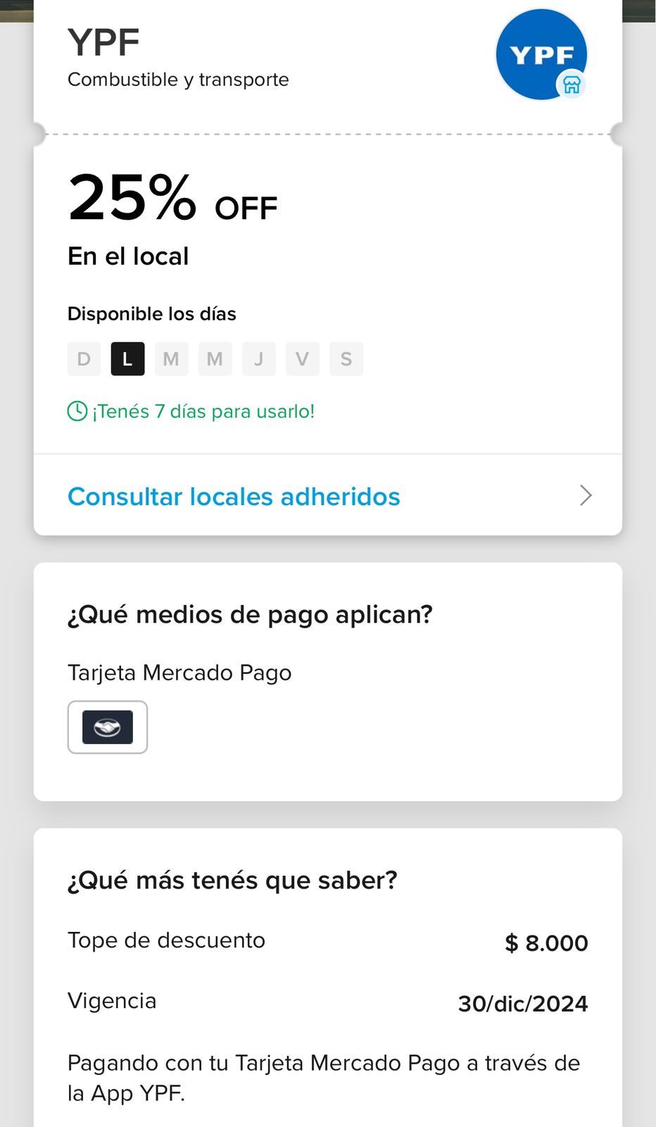La promoción de YPF y Mercado Pago
