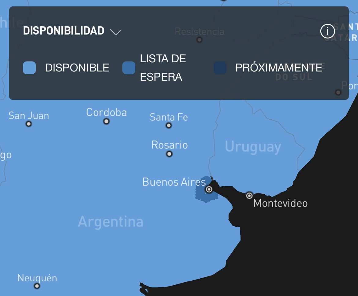 Disponibilidad de Starlink