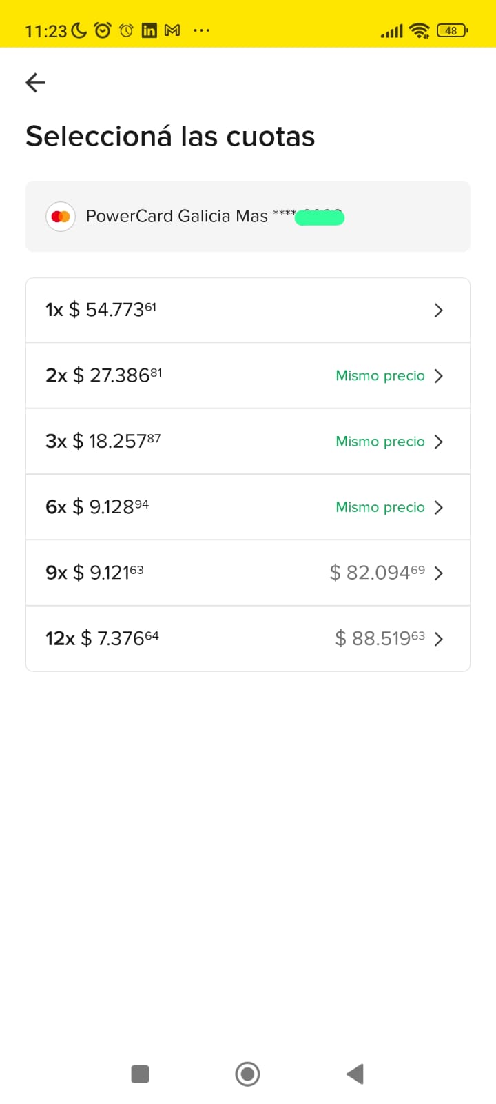Compras sin interés con la PowerCard en Mercado Libre