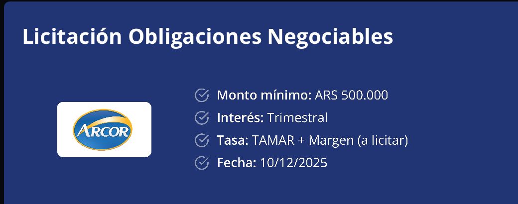 ON de Arcor (Fuente: Balanz)