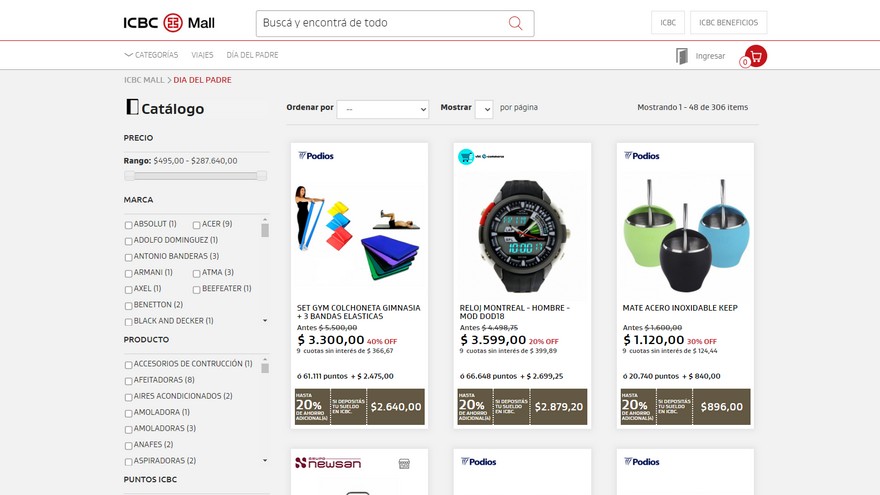 En ICBC Mall se pueden hallar regalos de todo tipo con buenos precios, financiación y delivery
