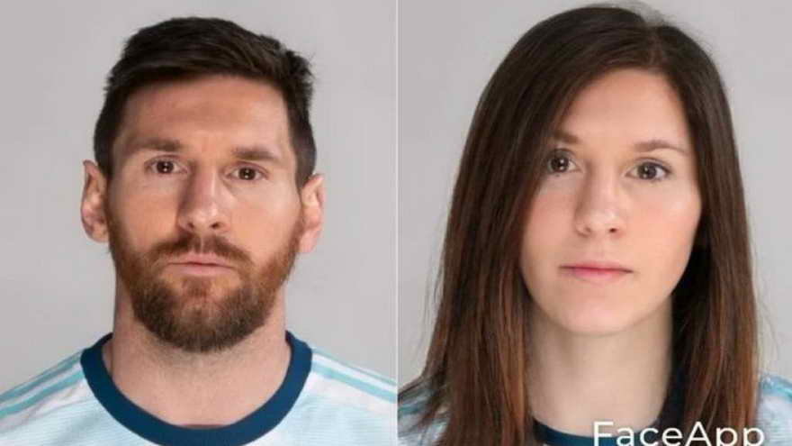 Messi en FaceApp