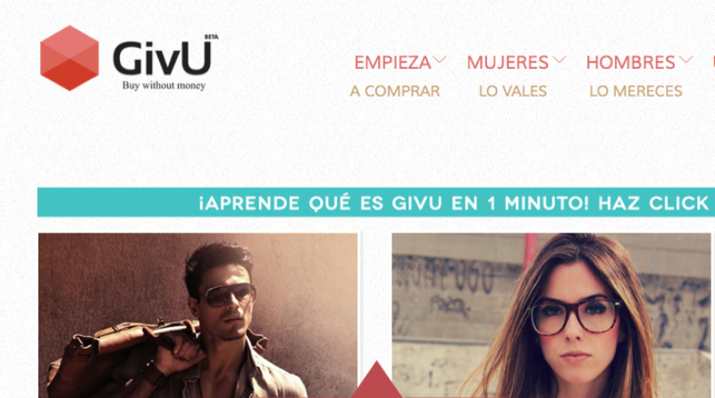 Así es la página de Givu