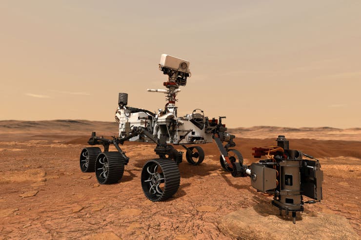 Simulación del Rover Perseverance una vez que llegue a Marte
