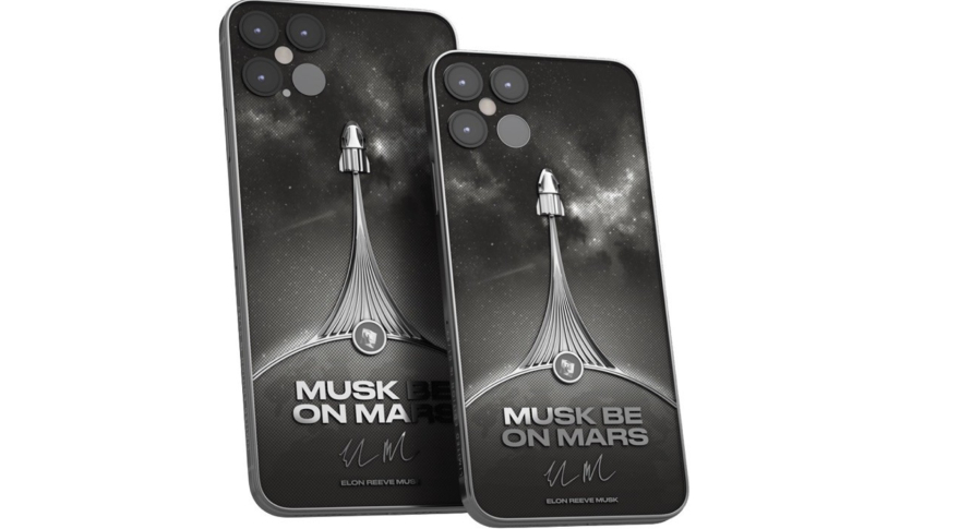 Render de la parte trasera del iPhone 12 Space X