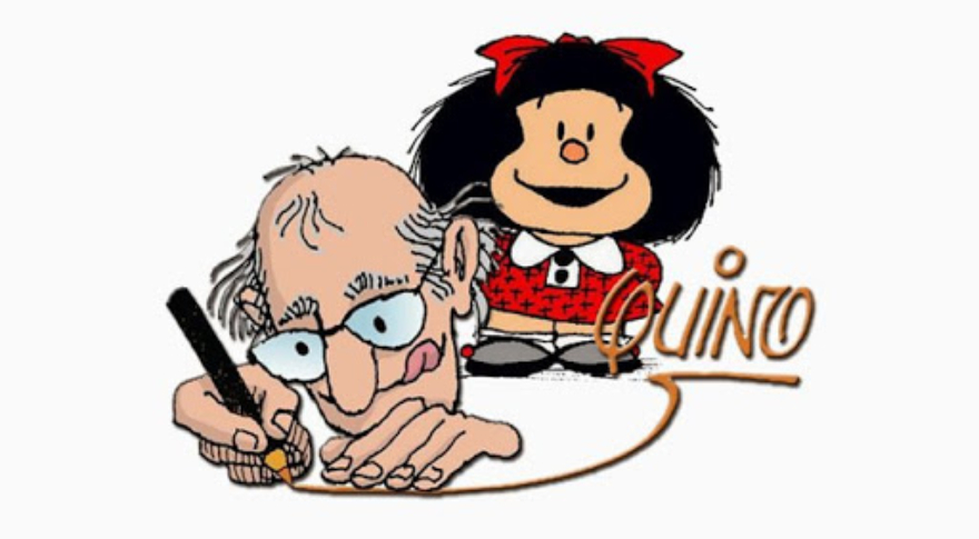 La icónica Mafalda junto a su creador