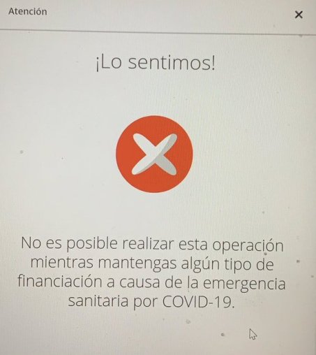 Otro de los mensajes que vieron muchos usuarios en su homebanking