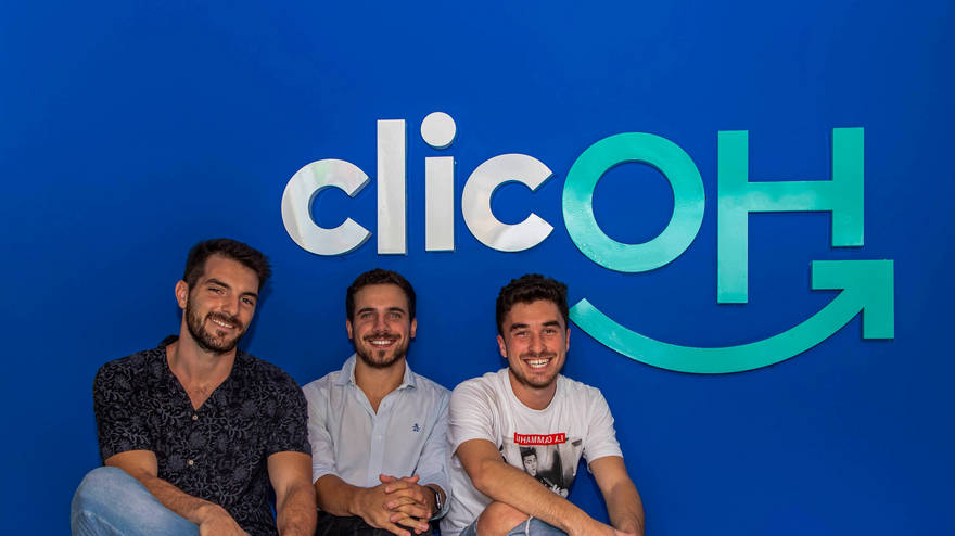 Agustín Novillo Saravia, Emiliano Segura y Juan Altamirano, fundadores de ClicOH