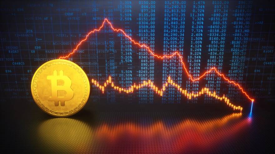 Bitcoin (BTC) sufrió una caída que la coloca en torno a los u$s44.000