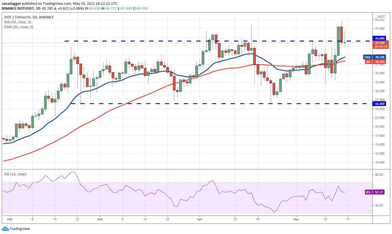 Gráfico diario del par DOT/USDT. Fuente: TradingView