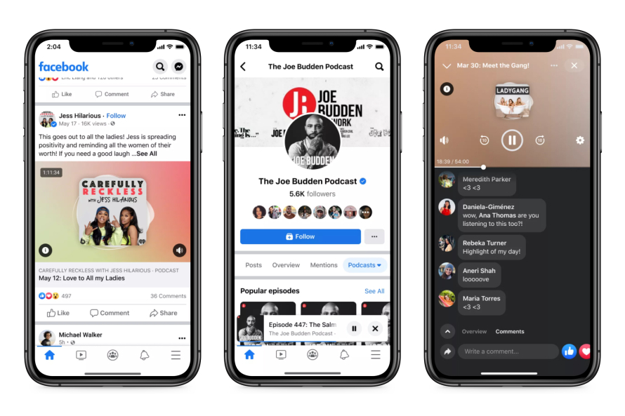 El gigante Facebook también lanza sus propios podcasts. Fuente: About.fb