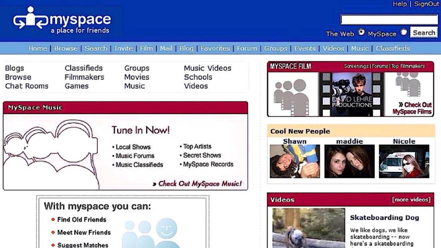 Captura del sitio en su mejor época