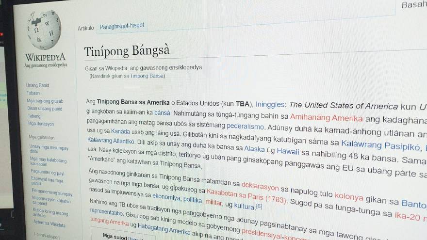 Artículo de Wikipedia en Cebuano