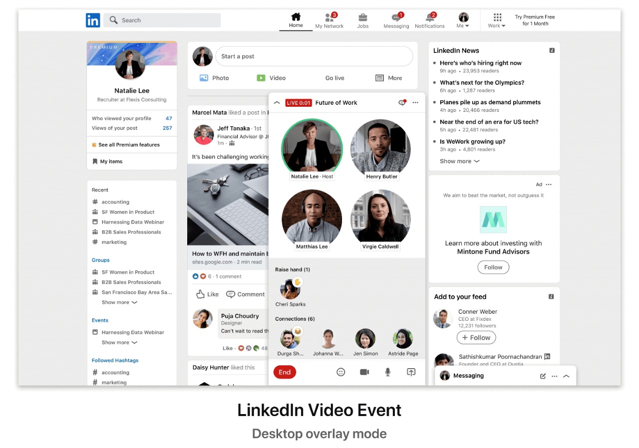 Con Linkedin Live, los usuarios podrán