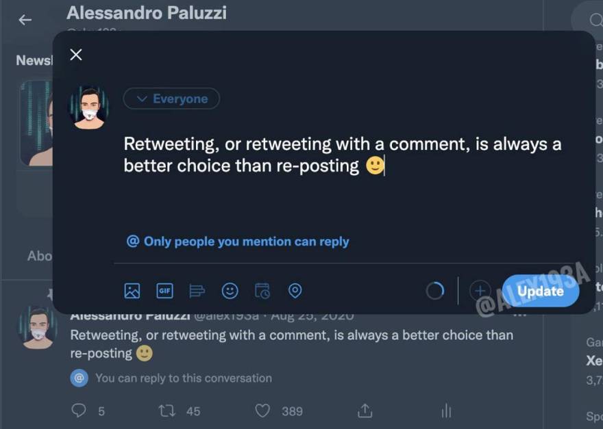 Imágenes que posteó el programador Alessandro Paluzzi