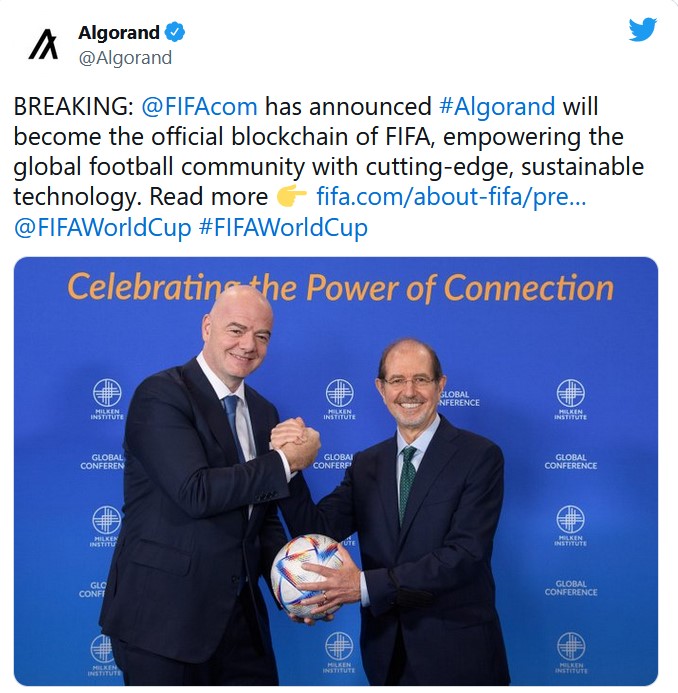 El anuncio del acuerdo en el Twitter de ALGO