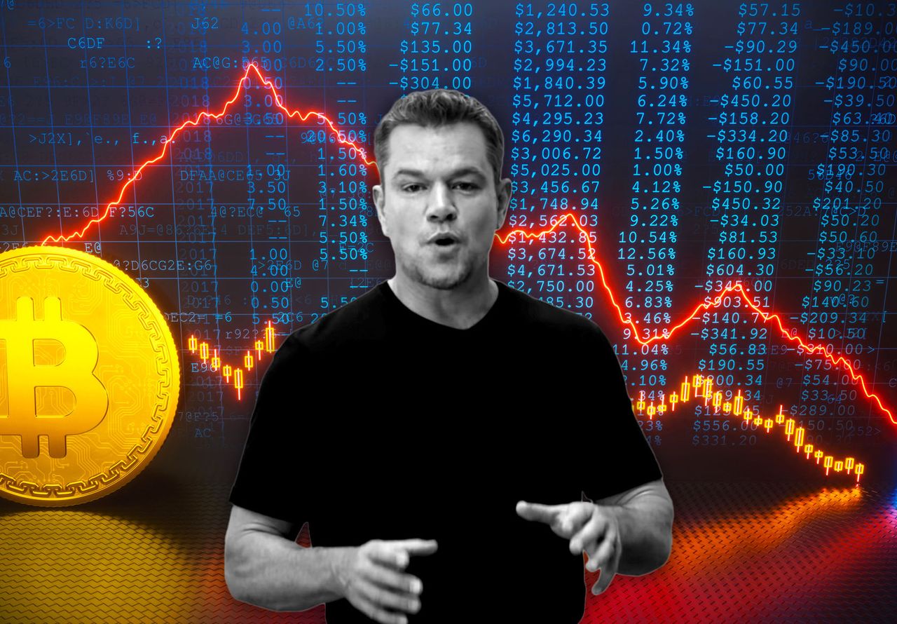 Las redes sociales culpan al actor Matt Damon por la caída de las criptomonedas