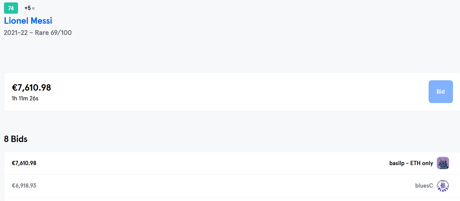 La evolución del valor de la carta de Messi