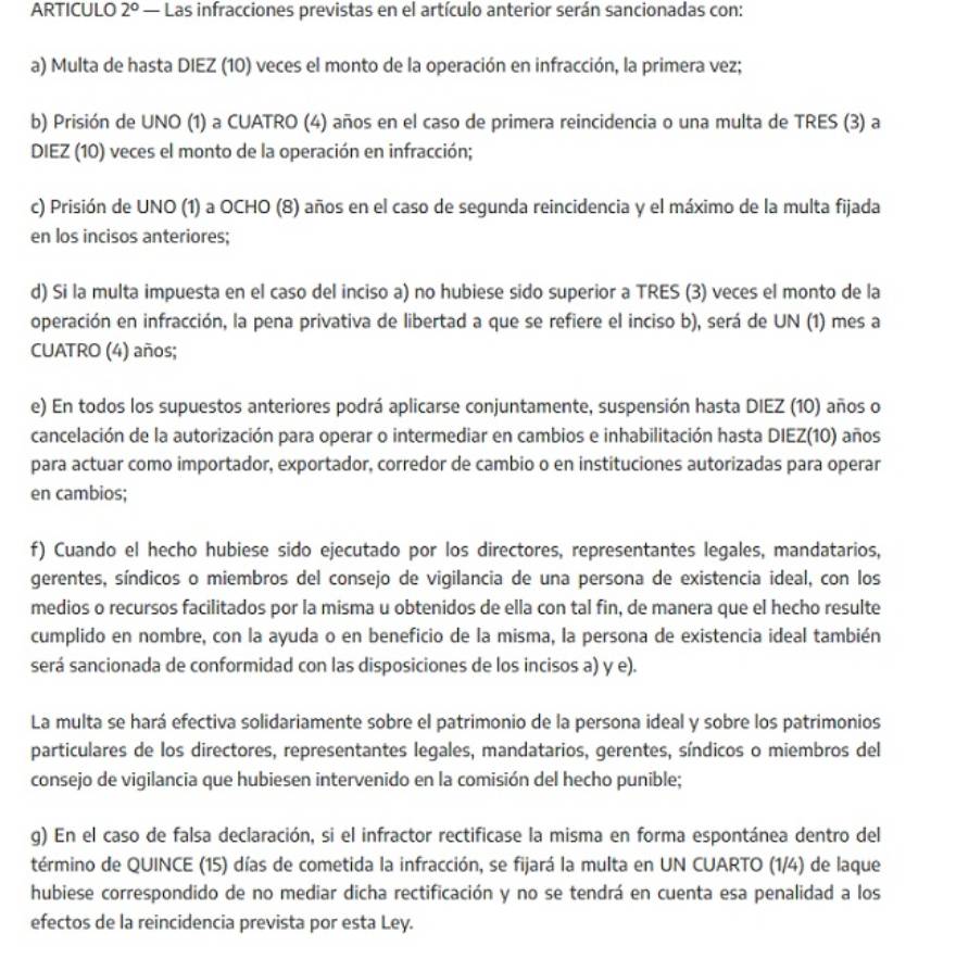 Existen varias penas para quien compra dólar blue.