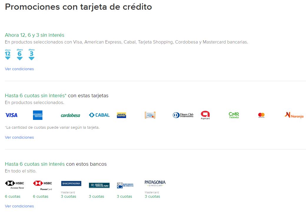 Promociones vigentes en Mercado Libre 