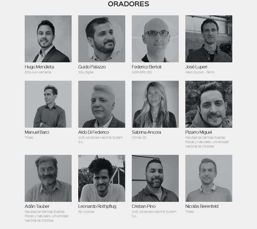 Oradores del VI Congreso Argentino de Impresión 3D