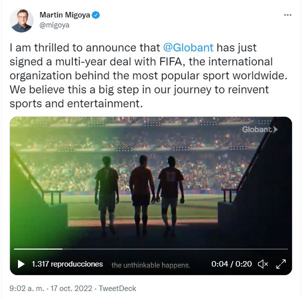 El anuncio de Martín Migoya