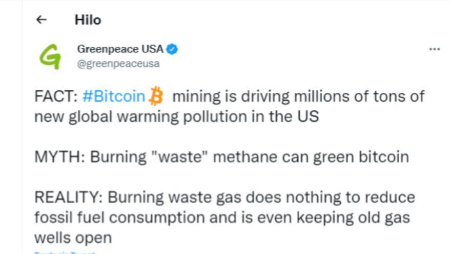 Tweet de Greenpeace