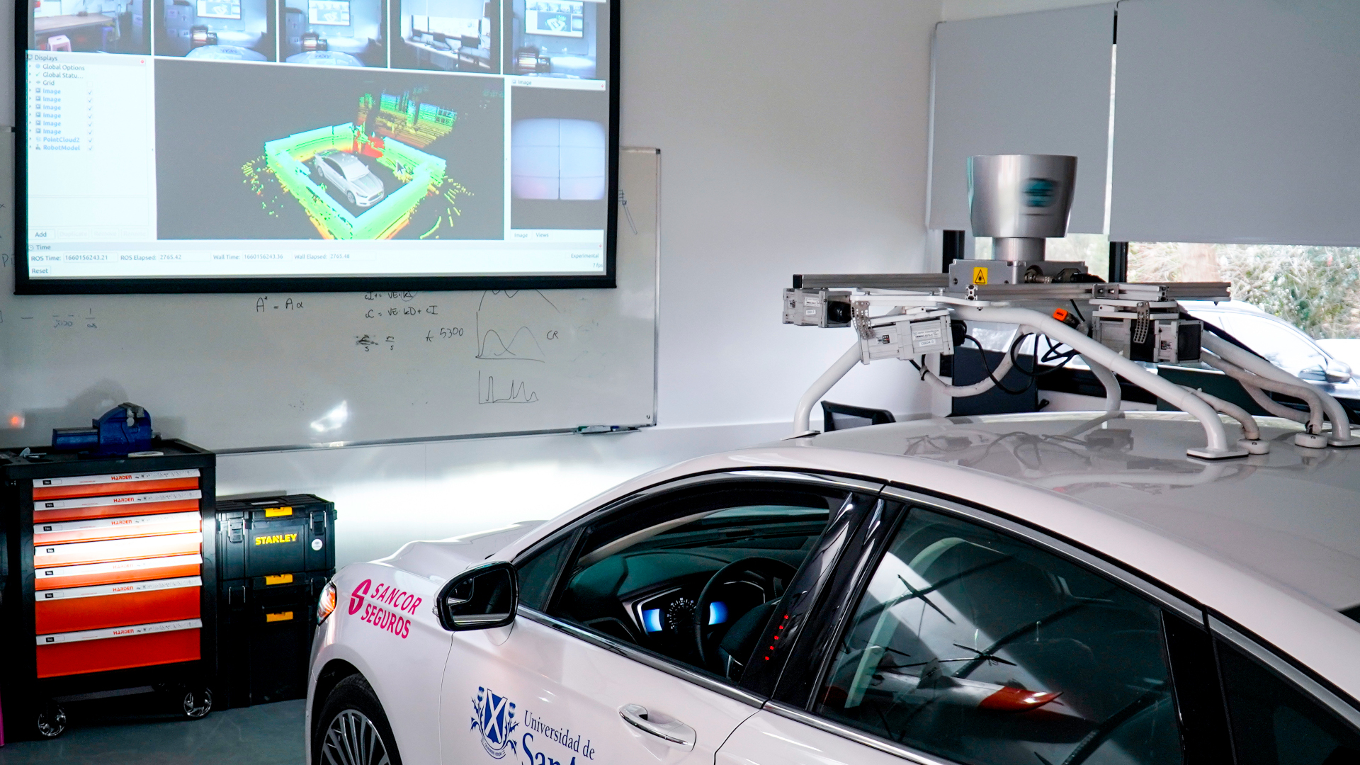 En el baúl del auto se instaló una computadora para analizar los datos