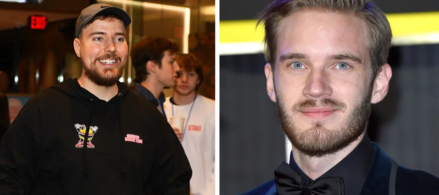 Jimmy Donaldson (MrBeast) y Felix Kjellberg (Pewdiepie)