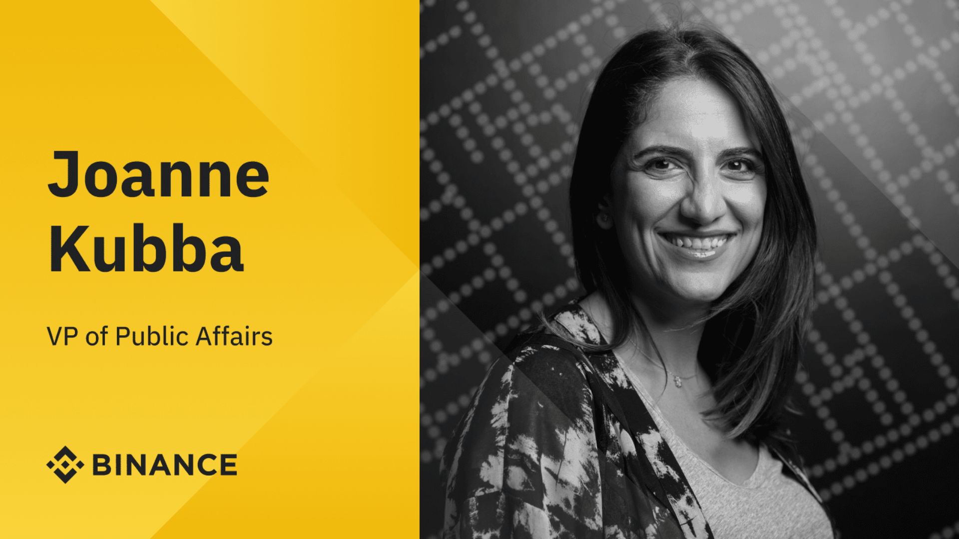 Joanna Kubba, VP of Public Affairs de Binance, remarcó que 