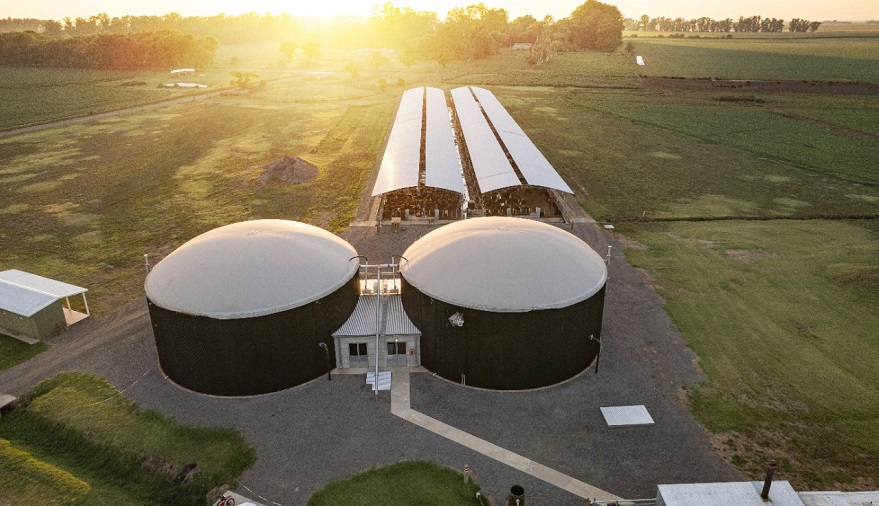 Una planta agro-ganadera funciona con motores a biogás.
