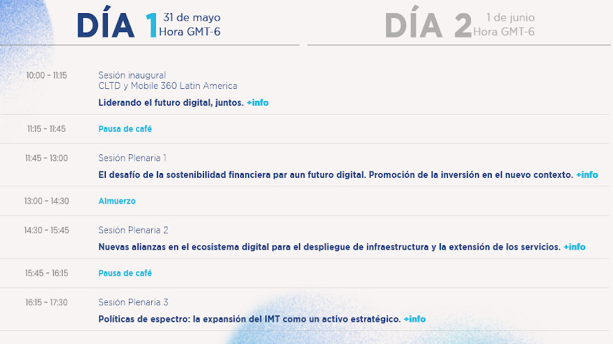 Agenda del primer día