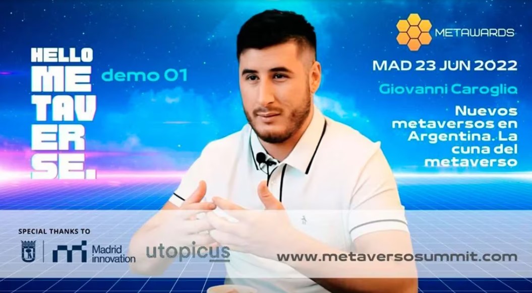 Giovanni Caroglio, en el anuncio de una charla dictada en 2022