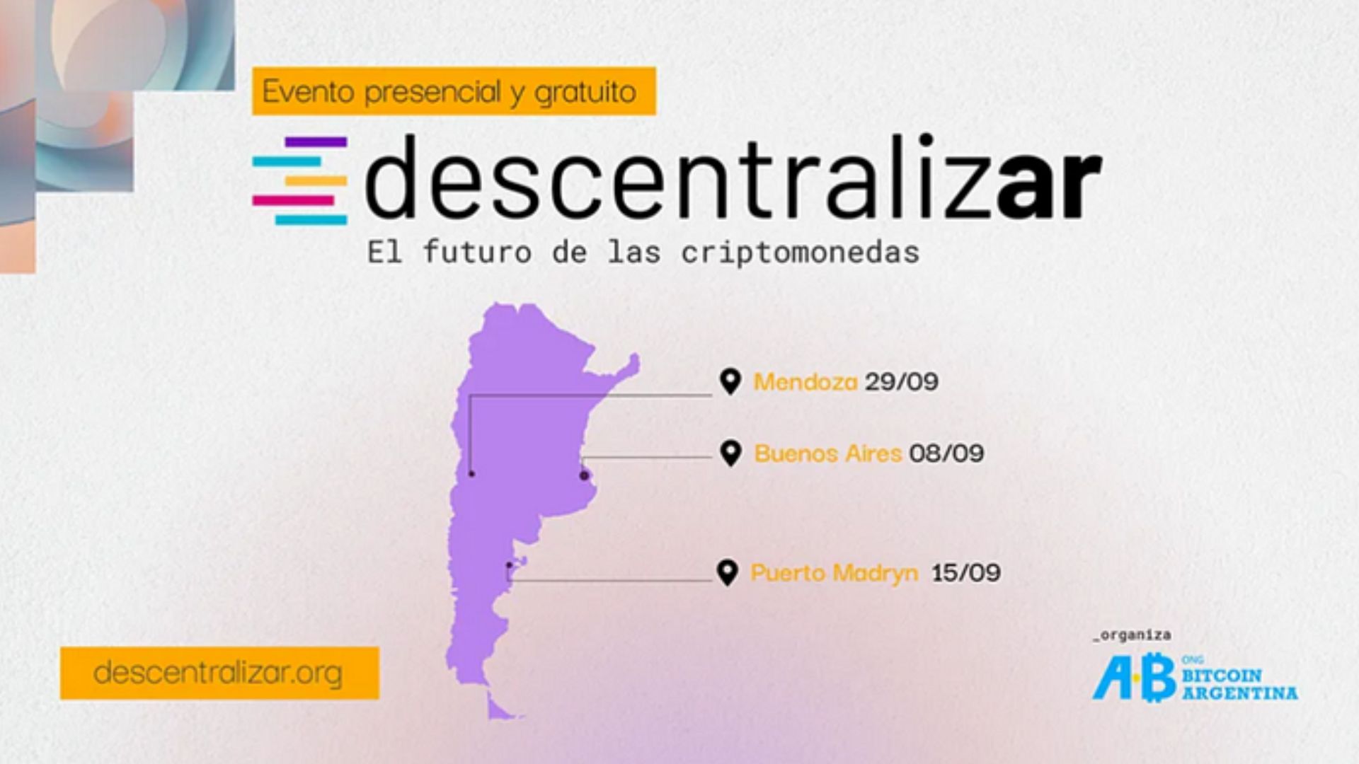 El evento será el viernes 13 de septiembre