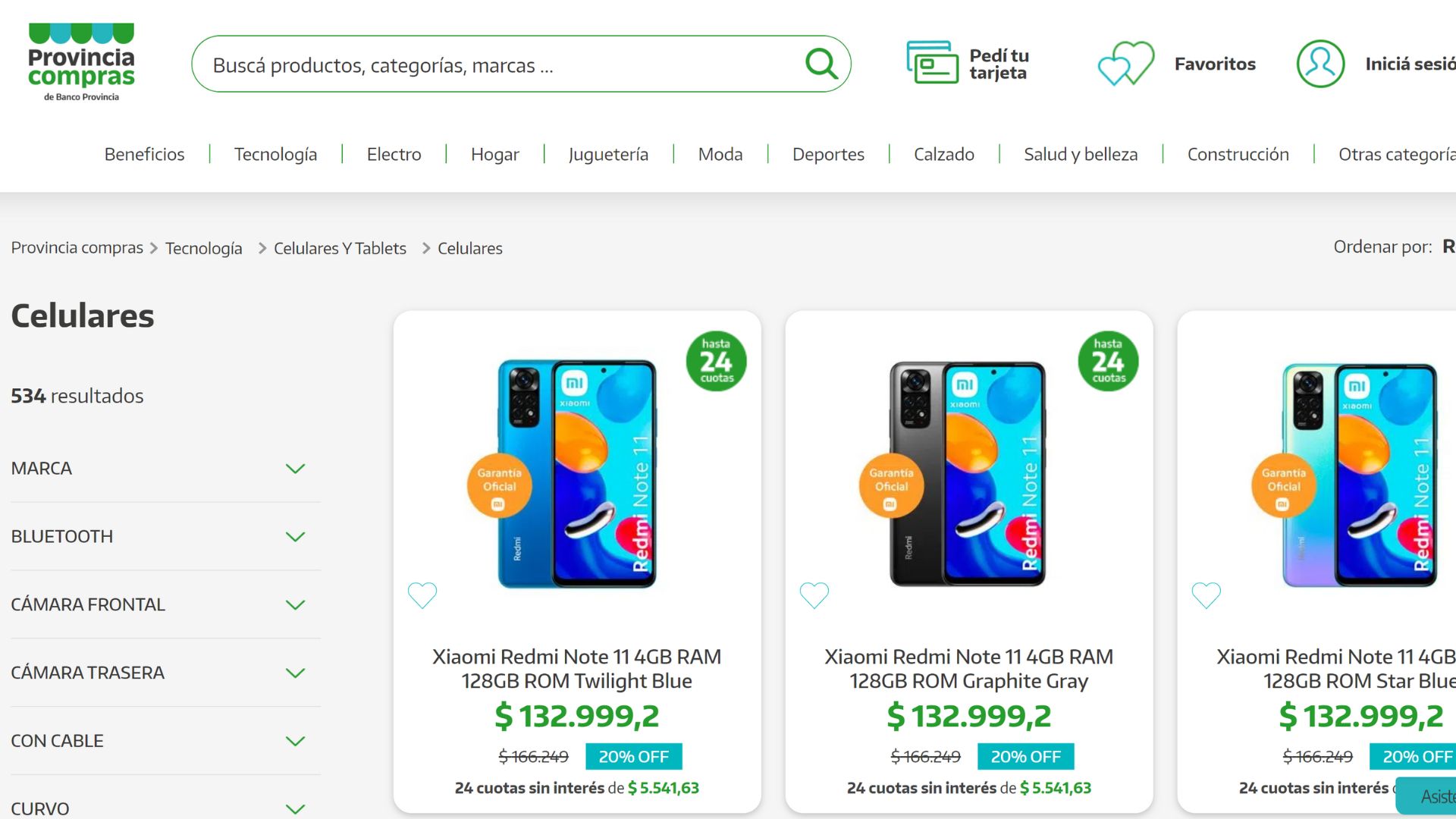 El marketplace de Provincia Compras ofrecerá hasta el próximo lunes una gran variedad de celulares con una financiación de 24 cuotas sin interés