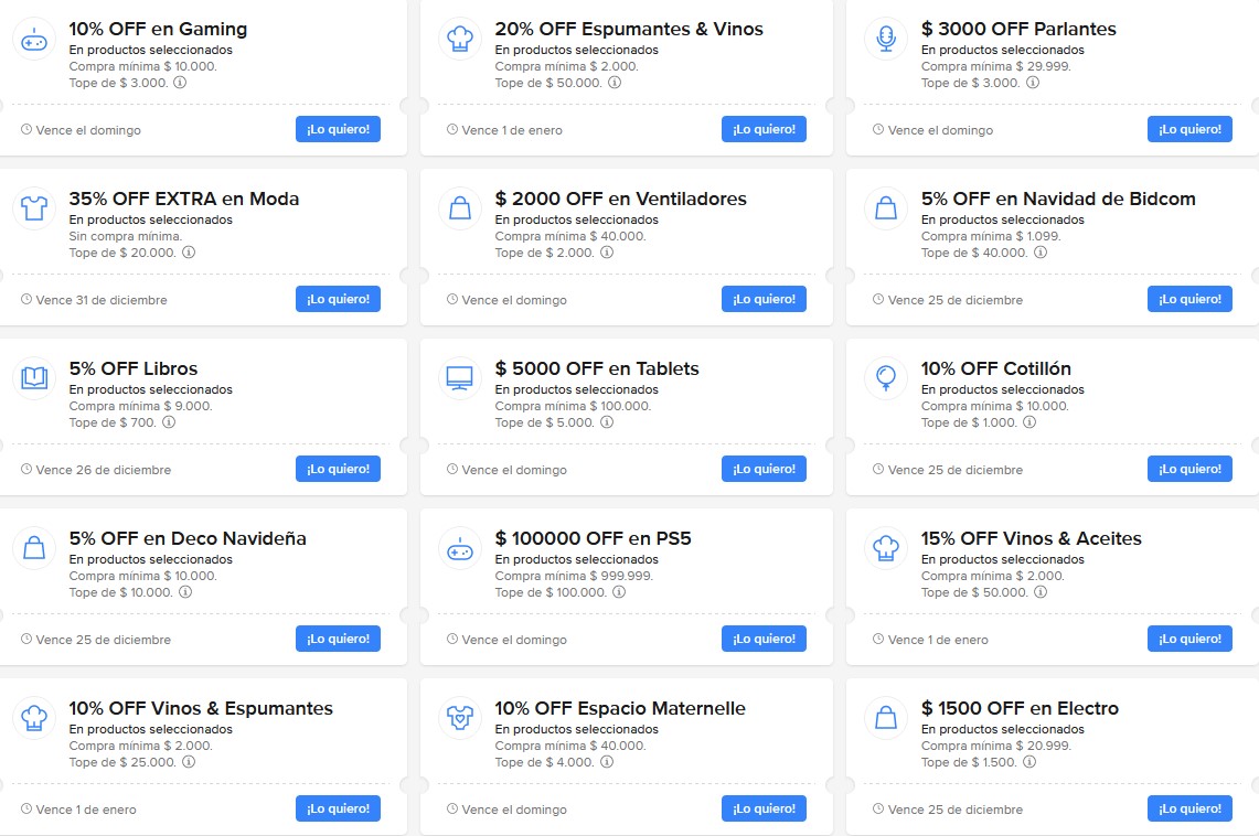 Cupones de descuento de Mercado Libre