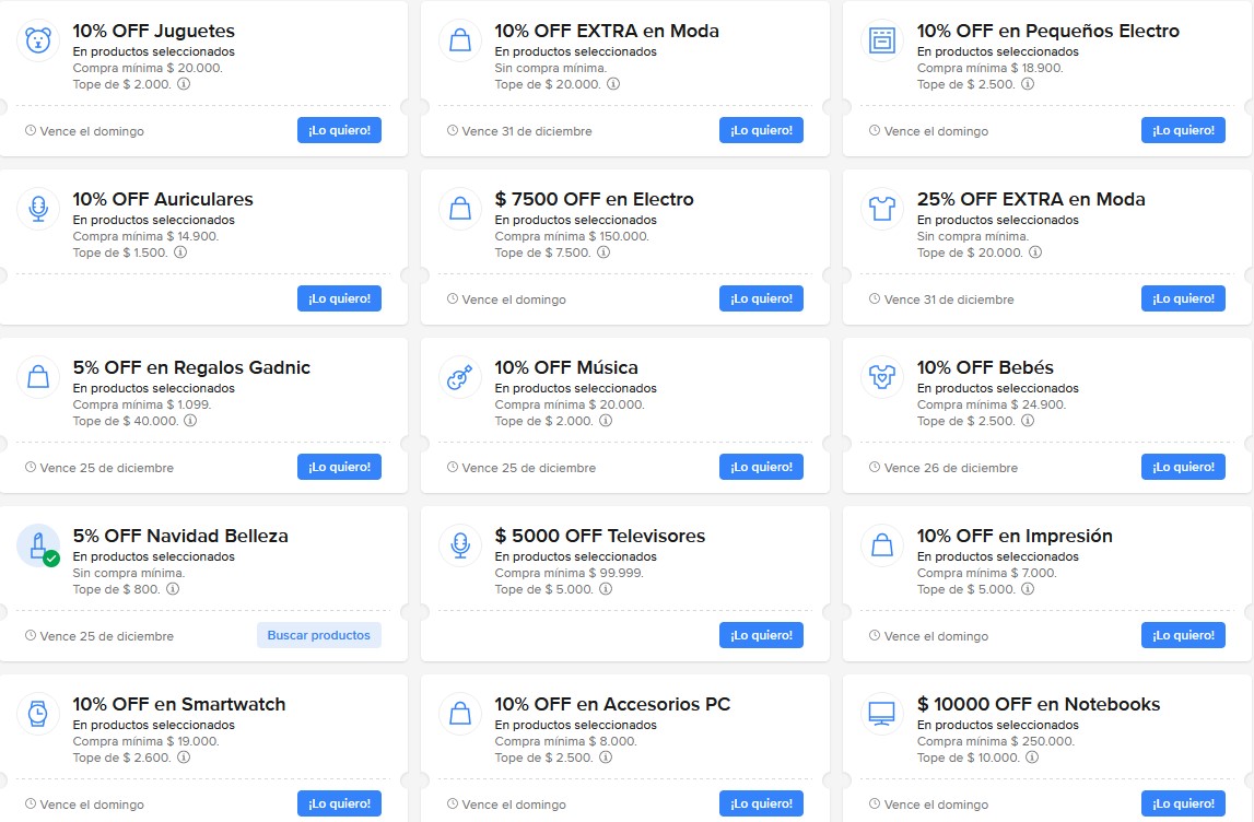 Cupones de descuento en Mercado Libre