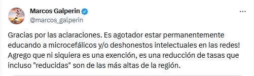 Marcos Galperin en X (ex Twitter)