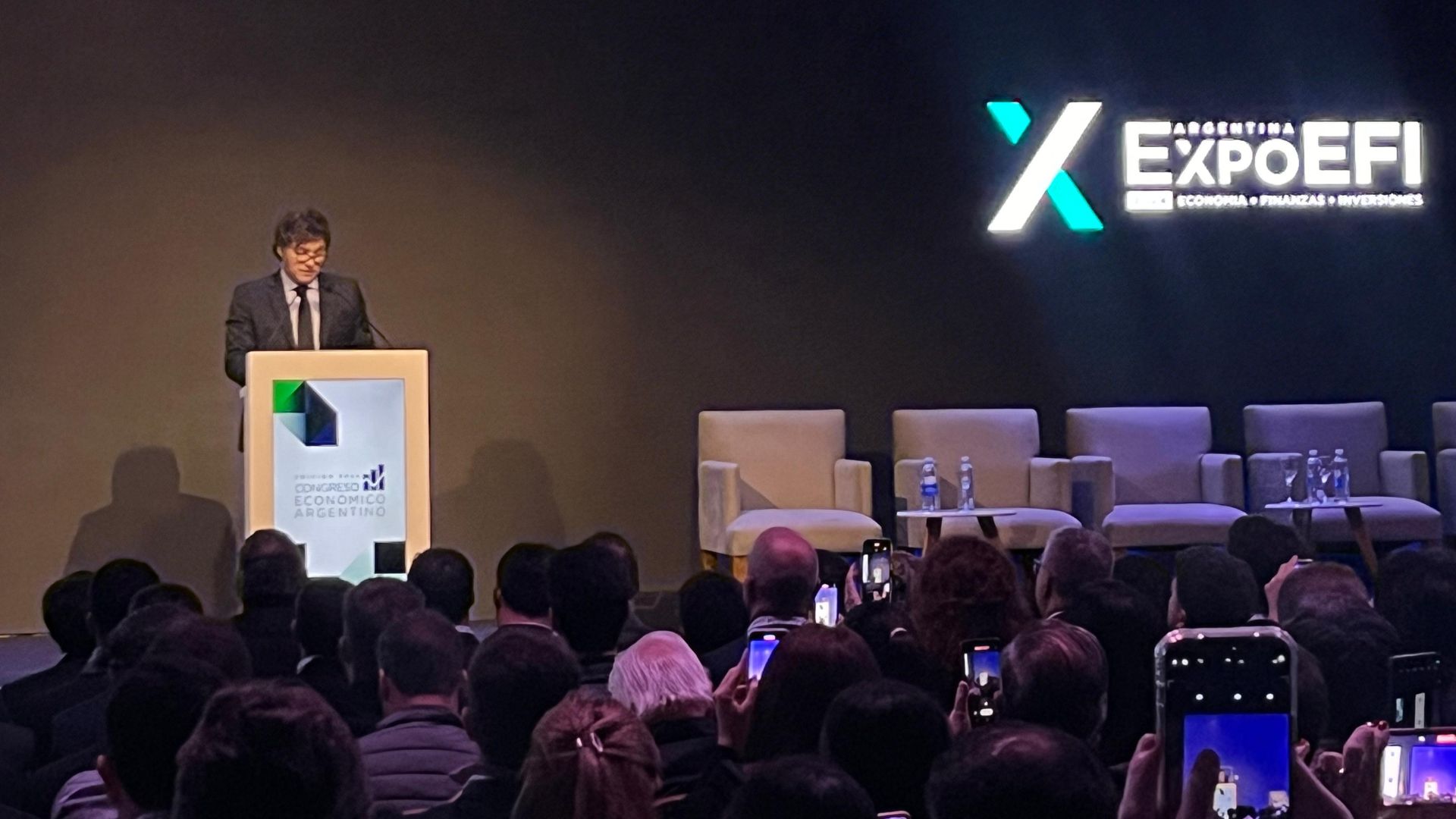 En su discurso, Milei volvió a cargar contra el periodismo y también resaltó el trabajo de Patricia Bullrich