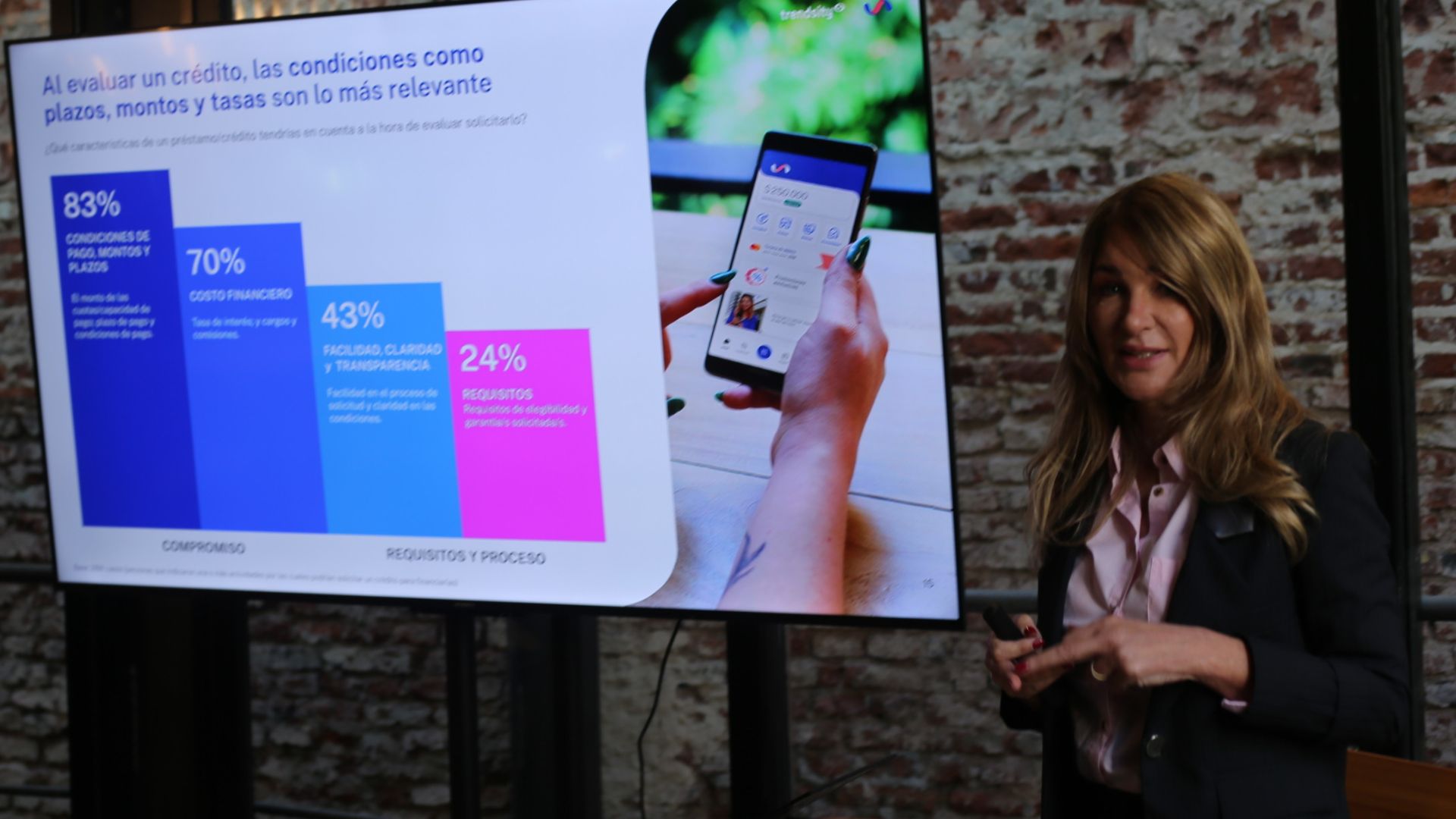 Mariela Mociulsky de Trendsity durante el evento de Ualá