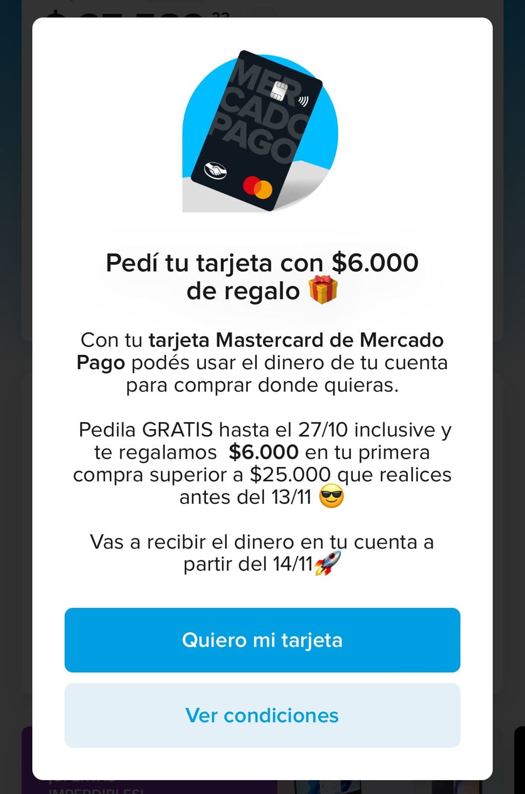 Los detalles de la promoción de Mercado Pago