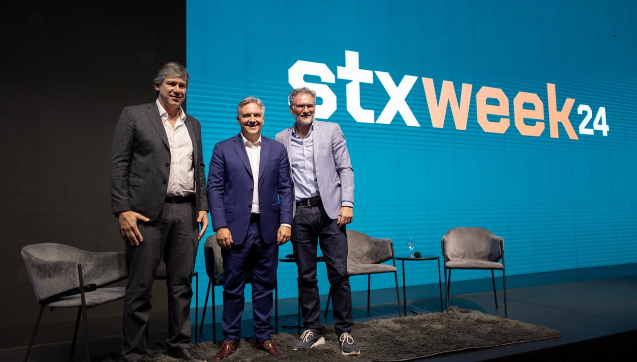 Los responsables de Santex junto con el gobernador de Córdoba en la Santex Week