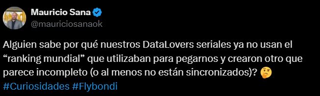 El tweet de Mauricio Sana, CEO de Flybondi, al que se refiere Nulo