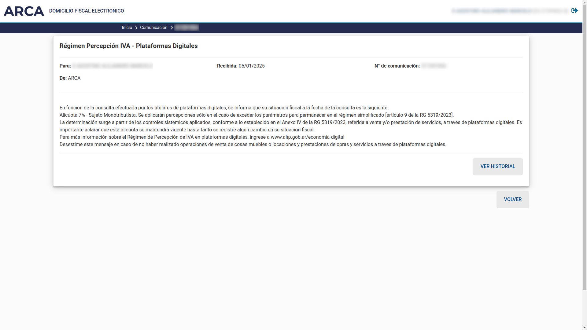 Este es el mensaje que envía AFIP por ventas en Mercado Libre