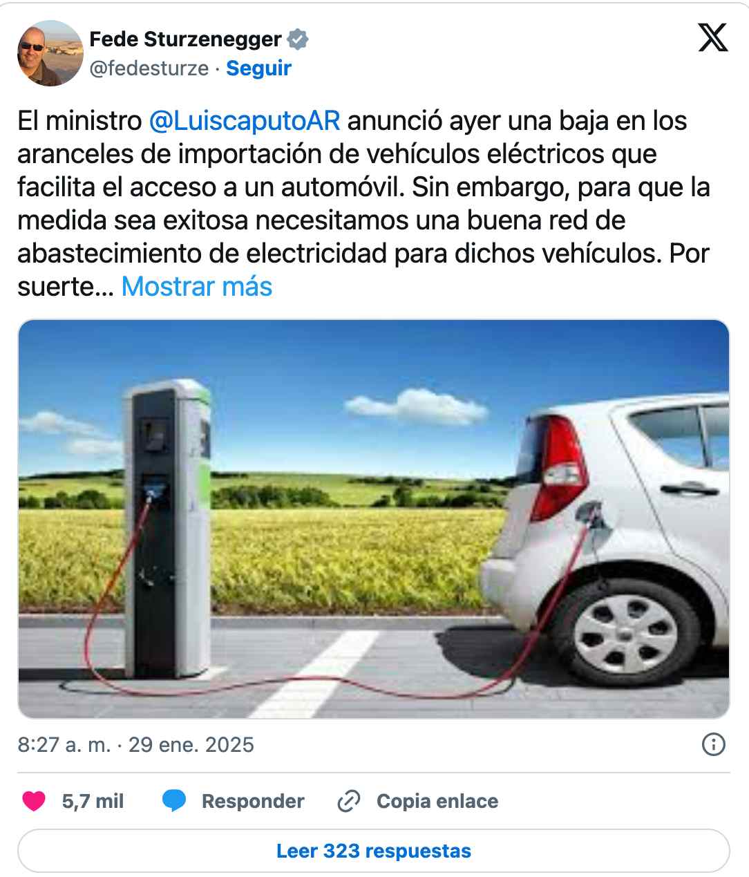 El post de Federico Sturzenegger, ministro de Desregulación y Transformación