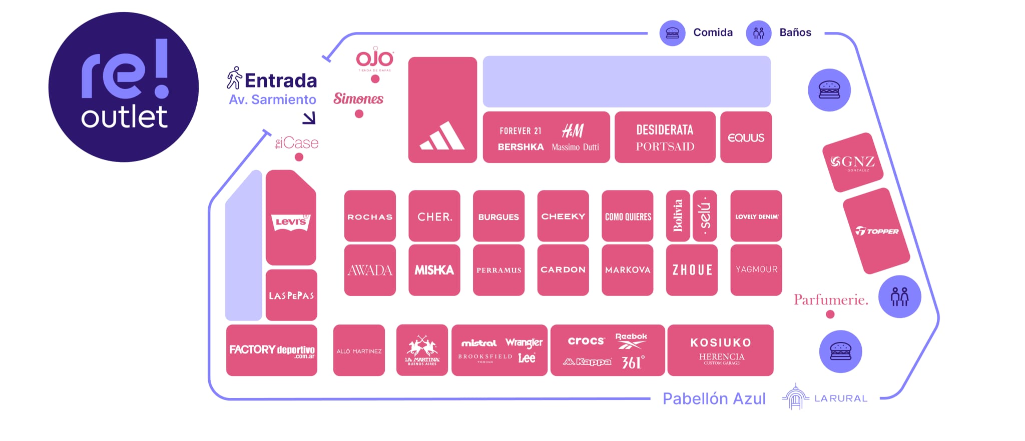 El mapa de Re Outlet 2025 y las marcas que dirán presente en La Rural