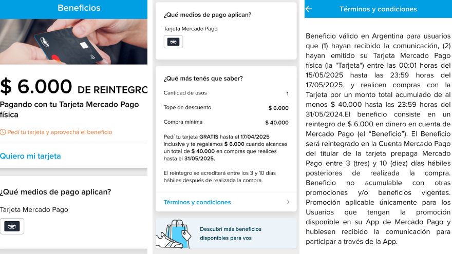 Los términos y condiciones completos de la promoción (fuente: Mercado Pago)