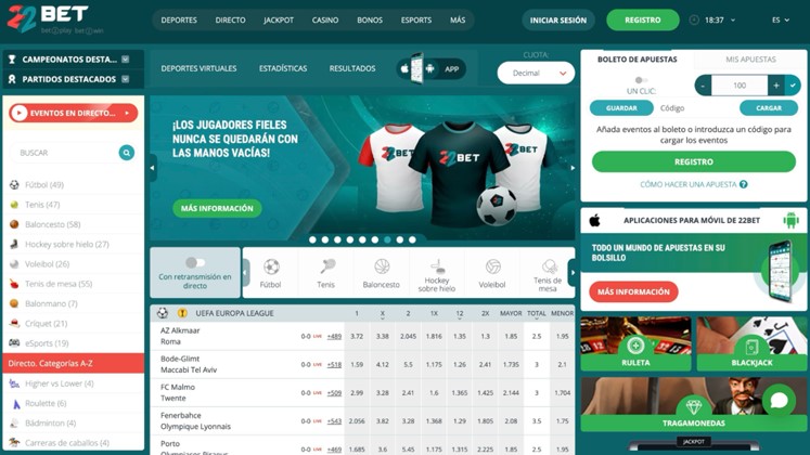 22bet: Casino en directo con Vivo Gaming