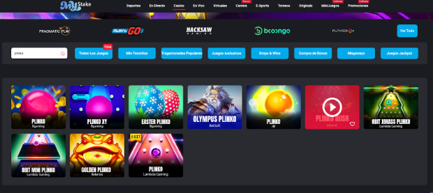 MyStake Casino - Juega Plinko con Grandes Bonos